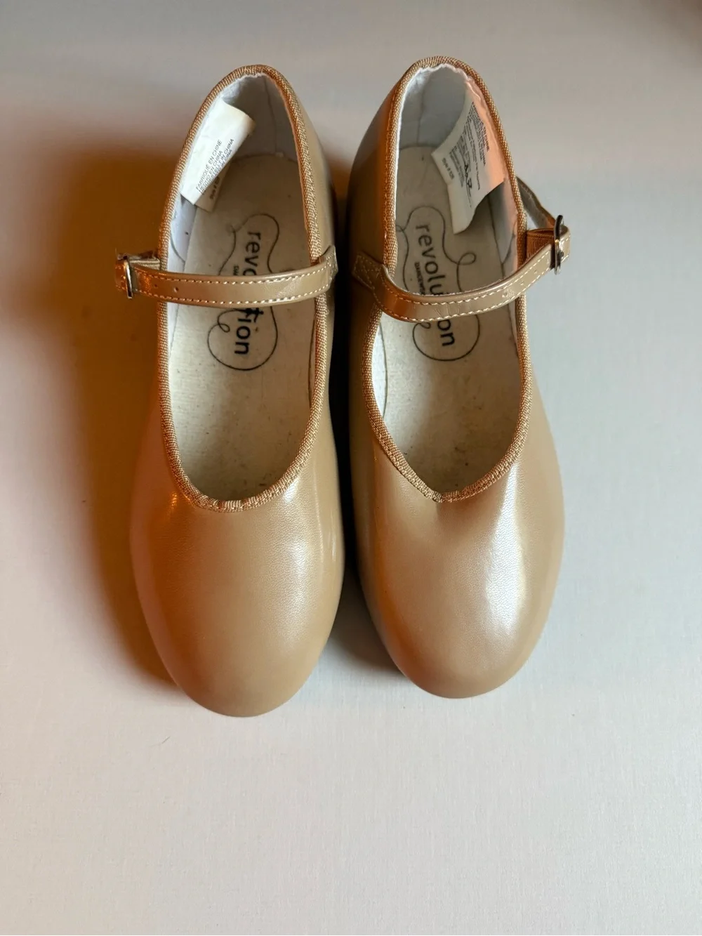 Revolution Mary Jane Dance Tap Kids Shoes in Nude Tan style 826